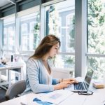 woman working with laptop